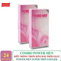 [POWERMEN] COMBO 02 hộp Bao cao su siêu mỏng siêu kéo dài thời gian POWER MEN SUPER THIN LONGER