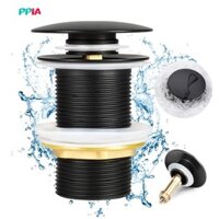 [Ppia HOT] Bồn rửa phòng tắm Thoát nước bằng đồng thau Van bật lên phòng tắm 1 / 4 Inch