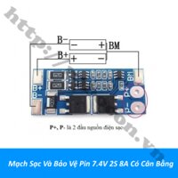 PPKP327 Mạch Sạc Và Bảo Vệ Pin 7.4V 2S 8A Có Cân Bằng