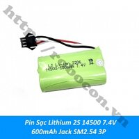 PPKP334 Pin Sạc Lithium 2S 14500 7.4V 600mAh Jack SM2.54 3P