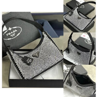 Prada Satin Mini With Crystals / Túi Kẹp Nách Đính Đá Sang Chảnh