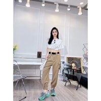 PRADA summer new fashion embroidered letters trendy cool personalized straight leg-binding casual pants TRIN