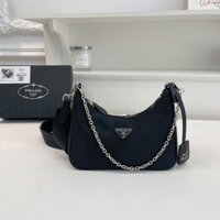 Prada _ Thương hiệu nổi tiếng Bolsa Design Túi xách nữ sang trọng Túi xách nữ đeo chéo Túi xô da PU dành cho nữ