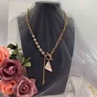 Prada Vòng Cổ choker Kim Loại Mặt Tam Giác In Chữ Thời Trang Cho Nữ