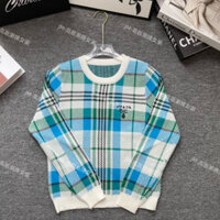 Prada5526 Phong Cách Mới Dệt Kim Cổ Tròn Thêu Rời Ôm Hơn Nhìn Nữ