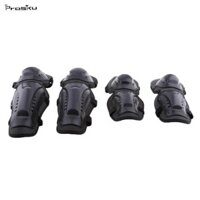 Prasku 4 Miếng Lót Xe Máy Motocross Khuỷu Tay Và Đầu Gối Bảo Vệ Áo Giáp Bộ Màu Đen