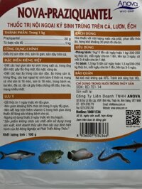 Praziquantel Anova [100 gr] T.rị nội ngoại ký sinh trùng trên CÁ