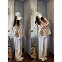 [Pre-Order] Set Áo 2 Dây Búp Bê + Quần Ống Suông Kiểu Mới Nhất Mùa Hè Mát Mẻ