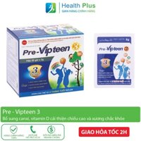 Pre Vipteen 3 - Hỗ trợ bổ sung canxi cho trẻ từ 6 tháng, 1, 2 tuổi, phát triển trí não  - Hộp 20 gói