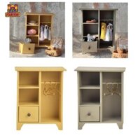 Predolo 1 / 12 Nhà Búp Bê Bằng Gỗ Đứng Tủ Quần Áo Mini Thực Tế DIY Accs Nội Thất Thu Nhỏ Cho Thủ Công Quà Tặng Đồ Nội Thất
