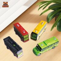 Predolo 4x Diecast Ô Tô Ma Sát Lái Xe Đồ Chơi Ô Tô Giáo Dục Hợp Kim Mô Phỏng Hợp Kim Kéo Lại Xe Buýt Cho Trò Chơi Ngoài Trời