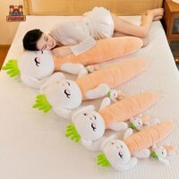 Predolo Cà Rốt Thỏ Búp Bê Nhồi Bông Trang Trí Mềm Mại Sáng Tạo Hoạt Hình Ngộ nghĩnh Dài Thân Gối Ôm Đệm Cho Người Lớn