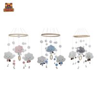 Predolo Cũi Di Động, Chuông Giường Trang Trí, Trang Trí Thủ Công Treo Đám Mây Xoay Bóng Tóc Nôi Treo Đồ Chơi Cho Sơ Sinh, Bé Gái, Bé Trai, Mầm Non, Trẻ Sơ Sinh