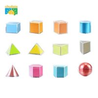 predolo Curisia 12 Cái 3D Hình Học Khối Thao Tác Đồ Chơi Giáo Dục Montessori Cho