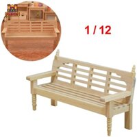 Predolo Mô Hình Ghế Dài Mini Bằng Gỗ Tỉ Lệ 1: 12 Trang Trí Nhà Búp Bê