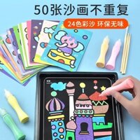 Preferred#[6519Positive Review]Sand Painting Children's Colored Sand Boys Baby Handicraft diy Shake Sand Painting Set Toy for Girls WY12
