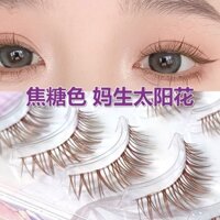 Preferred#Caramel Mom Sense SUNFLOWER False Eyelashes Sheer Root Whole Cartoon Natural Artificial Daily False Eyelashes WY12