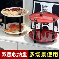 Preferred#Multi-Layer Fruit Plate Living Room Coffee Table Household Dried Fruit Candy Fruit Plate Double-Layer Cake Stand Dessert Table Snack Dim Sum Plate WY12