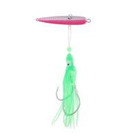 Premium Artificial Cuttlefish Iron Plate Lures Baits with Squid Hook 100g for Sea Fishing - Green