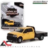 (Premium bánh cao su) Xe mô hình Greenlight Collectibles 1/64 Construction Yellow 2020 Ram 3500 Tradesman Dually Flatbed