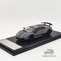 (Premium bánh cao su) Xe mô hình MaxWell 1:64 Lamborghini Murcielago LP670-4SV Gray