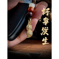 Premium Selection#Good Things Peanut | Qing Zhi Brass Pure Copper Peanut Keychain Pendant Lock Key Pendant Car Accessories Necklace National Trend3DAILY