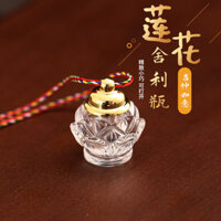 Premium Selection#Lotus Transparent Relic Pagoda Pendant Protective Amulet Openable Hollow Cinnabar Bottle Gawu Couple Necklace3DAILY