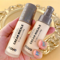 Premium Selection#NOVO Shimmer Cream Foundation Liquid Flowing Texture Lightweight Breathable Waterproof Sweatproof Non-cakey Isolation BB Frost3DAILY