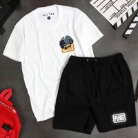 [PREMIUM] [UNISEX] COMBO ÁO THUN COTTON +SHORT KAKI PUBG MŨ 3
