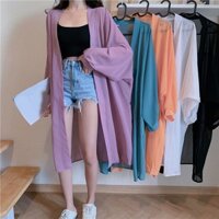 Premium Selection#Summer2025Korean Style chic New Mid-Length Retro Hong Kong Style Loose Korean Version Versatile Chiffon Sunscreen Jacket3DAILY