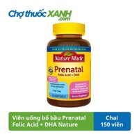 Prenatal Folic Acid + DHA Nature Made 150 viên – Viên uống bổ bầu