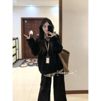 ]Preppy Style Korean Style Sweater Women's Stitching Fake Two Pieces[Plaid INS Top Super Popular Korean Lapel