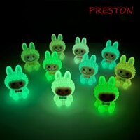 Preston 10 Chiếc Búp Bê Labububu Màu Kẹo, Dạ Quang Đêm Phát Sáng Hoạt Hình Nhựa Labubupu Đồ Chơi, Kẹp Tóc DIY Mini 3D Dạ Quang Labubububuru Quà Tặng Trang Trí Nhỏ