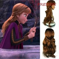 Preston Halloween Cosplay Tóc Giả, Nâu Tổng Hợp Công Chúa Anna Tóc Giả, Sân Khấu Bện Xoăn Frozen2 Sóng Dài Tóc Giả Bé Gái