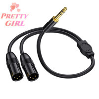 [Pretty ggirl] Bộ chuyển đổi XLR 2in1 6,35mm sang 3Pin Cáp hình chữ Y cho máy ảnh Micro Đầu ghi Video Bảng điều khiển âm thanh tiệc biểu diễn sân khấu [mới]