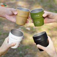 Prettyia 4 Cốc Nước Inox 300 ml Cho Đi Bộ Đường Dài Thịt Nướng Trại Sinh Tồn