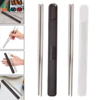 Prettyia Cắm Trại Đũa Titan Đũa Kim Loại Đũa Vuông Chắc Chắn Tay Cầm Đũa Cho BBQ Du Lịch Dã Ngoại