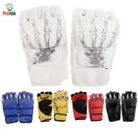 Prettyia Găng Tay Đấm Bốc Găng Tay MMA Nửa Ngón Sanda Tập Gym Găng Tay Dành Cho Nữ Đen