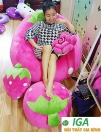 Previous Next Gối lười hạt xốp trái Dâu Tây XL 90cm x 140cm