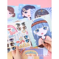 ❁❒™Princess Dress Up Sticker Book Girls Paste Paper Painting Children s Makeup Changing Show 3-6 Years Old Educational T