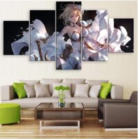 Prints on Canvas5 Pieces Granblue Fantasy Animation Poster Wall Art Living Room Home Decoration Size_1_with_Frames