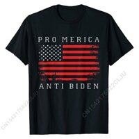 Pro AMERICA ANTI BIDEN FLAG IMPEACH JOE BIDEN ANTI BIDEN Áo thun thông thường Áo nam Áo thun Cotton mùa hè hàng đầu