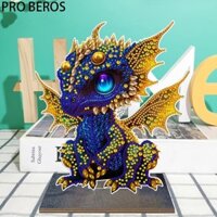Pro BEROS 5d Tranh Gắn Đá Tự Làm Hoạt Hình Chó Rồng Kim Cương Miếng Dán Handmade Tranh Một Mặt Khoan Nhà