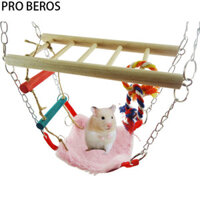 Pro BEROS Chim Gỗ Tự Nhiên Leo Thang Đồ Chơi Treo Võng Cho Hamster Sóc Vẹt (Màu ngẫu nhiên)