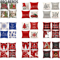 Pro BEROS Giáng Sinh Ném Gối 18x18 Inch Bộ 4 Ngày Lễ Mùa Đông Có Dây Kéo Đệm Dành Cho Giường Nhà Ghế Sofa