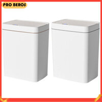 Pro BEROS Thùng rác thông minh nhỏ có nắp 4,8 Gallon Thùng rác tự động không cảm ứng Thùng rác cảm biến chuyển động chống nước Thùng rác