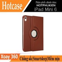 product Bao da cho iPad Mini 6 xoay 360 độ hiệu HOTCASE chống bụi chấm thấm tiện lợi. cơ chế Smartsleep - Hàng nhập khẩu - Nâu