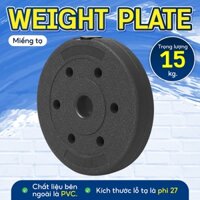 professionall.gym19- Bánh Tạ Nhựa  Đặc Ruột - Tạ Miếng Nhựa PVC 15KG