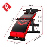 professionall.gym19-Ghế tập bụng cong muse màu có chốt gập 118 RED