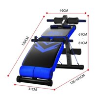 professionall.gym19 - Ghế tập bụng cong có chốt gập model 118 (Blue)